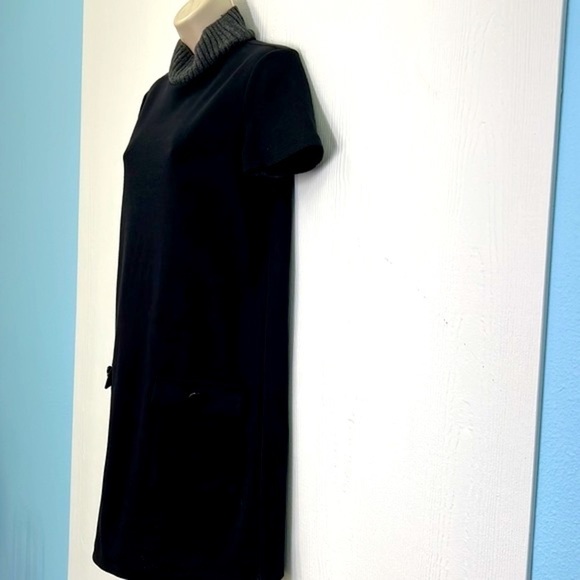 Zara - Gray Mock Neck Black Front Pocket Shift Dress Size Small - Picture 6 of 9